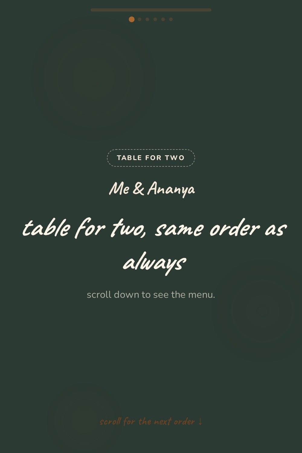 Our Usual Order